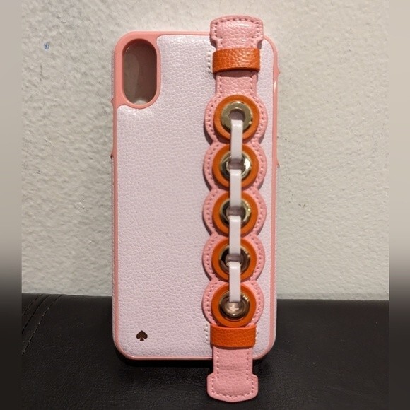 Kate Spade New York Grommet Hand Strap Stand iPhone Xs iPhone X Case Pink - Picture 10 of 12